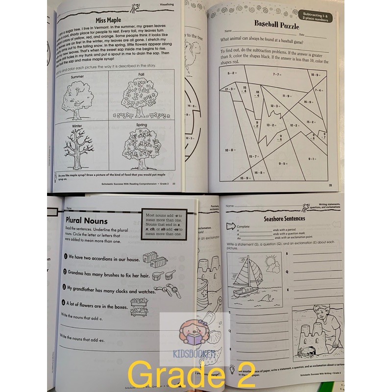 SCHOLASTIC Scholastic Success With Math/Grammar/Writing/Reading Comprehension Grade 1-5 สมุดออกกําลังกายภาษาอังกฤษ