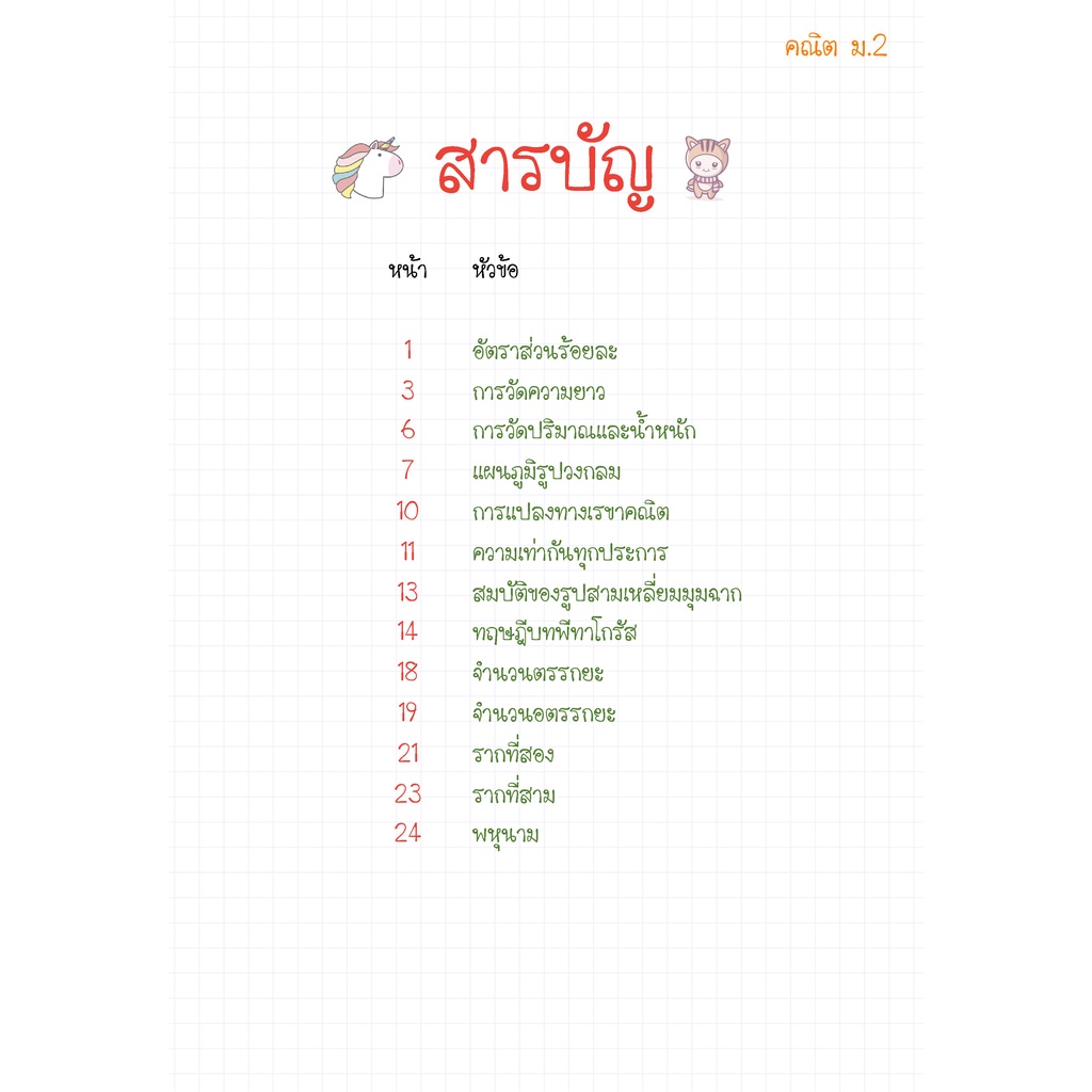 ชีทสรุปวิชาพื้นฐาน ม.2 (แบบแยกวิชา)