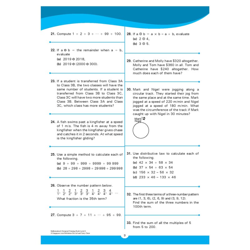 Global Education หนังสือแบบฝึกหัดคณิตศาตร์ภาอังกฤษโอลิมปิกป.4  Mathematical Olympiad Training Book Level 4