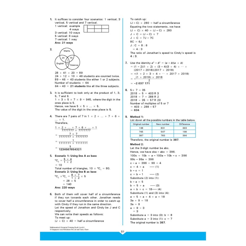 Global Education หนังสือแบบฝึกหัดคณิตศาตร์ภาอังกฤษโอลิมปิกป.6  Mathematical Olympiad Training Book Level 6