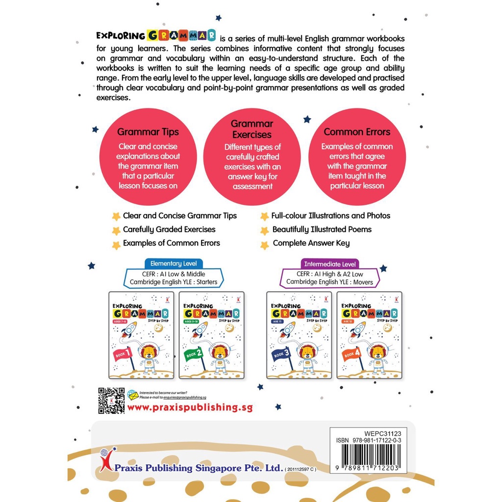 N2N Education หนังสือแบบฝึกหัดประถม Exploring Grammar Step By Step Book 1