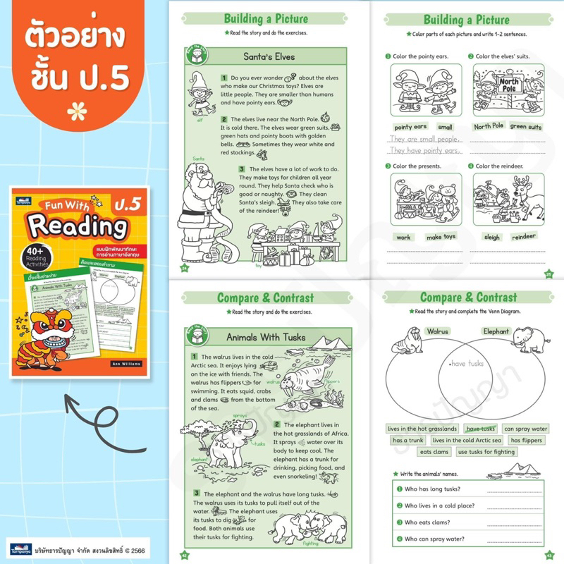 หนังสือหัดอ่านภาษาอังกฤษ Fun With Reading ป.1-6 #ธารปัญญา