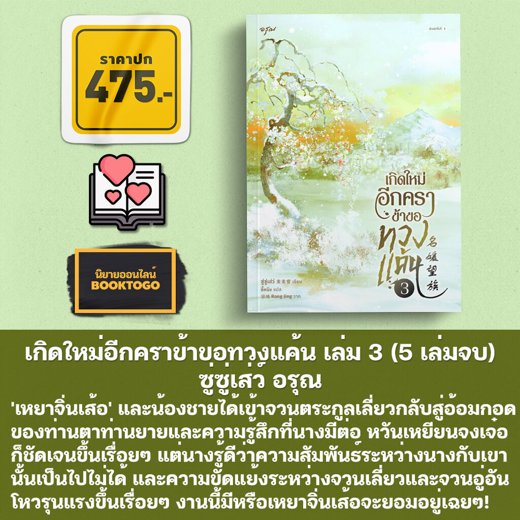 (เริ่มส่ง 1-8/4/67) เกิดใหม่อีกคราข้าขอทวงแค้น เล่ม 1-5 (5 เล่มจบ) ซู่ซู่เส่ว์ อรุณ Aroon