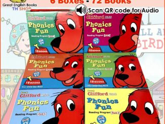 (ใช้โค้ดรับcoinคืน10%ได้) พร้อมส่ง *ลิขสิทธิ์แท้*  ชุดหนังสือ Clifford Fun Phonics Pack 1-6 จำนวน 72 Books Scholastic สแกน QR code เพื่อฝึกออกเสียงตาม