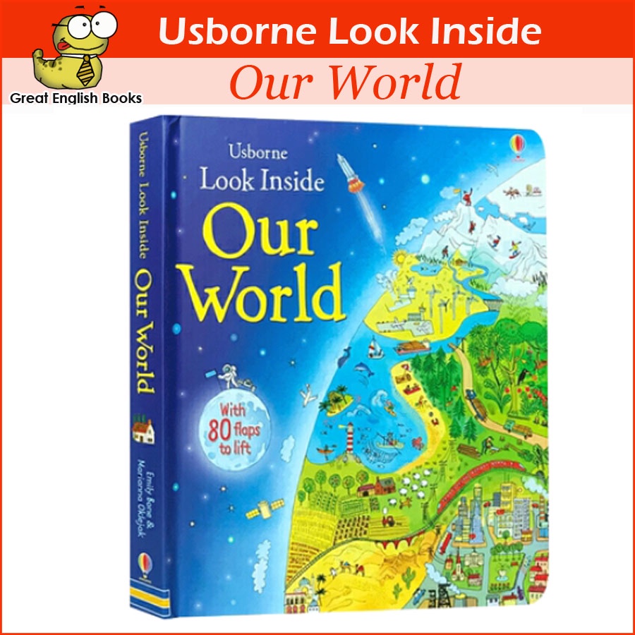 พร้อมส่ง หนังสือบอร์ดบุ๊ค หนังสือภาษาอังกฤษ Usborne Look Inside: Our World สำหรับเด็กเล็ก