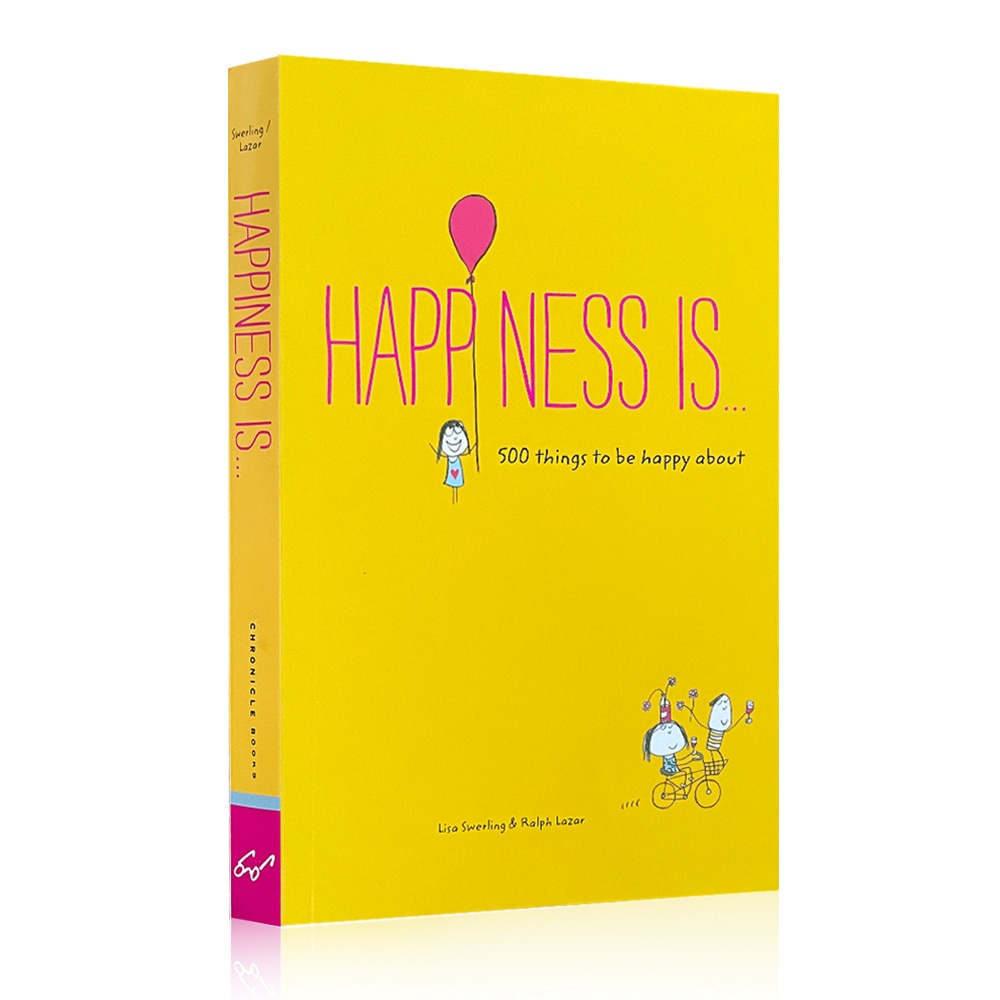 หนังสือภาพการ์ตูน Happiness Is 500 Things To Be Happy about By Lisa Swerling Heart Healing In English ของแท้ สําหรับผู้ใหญ่