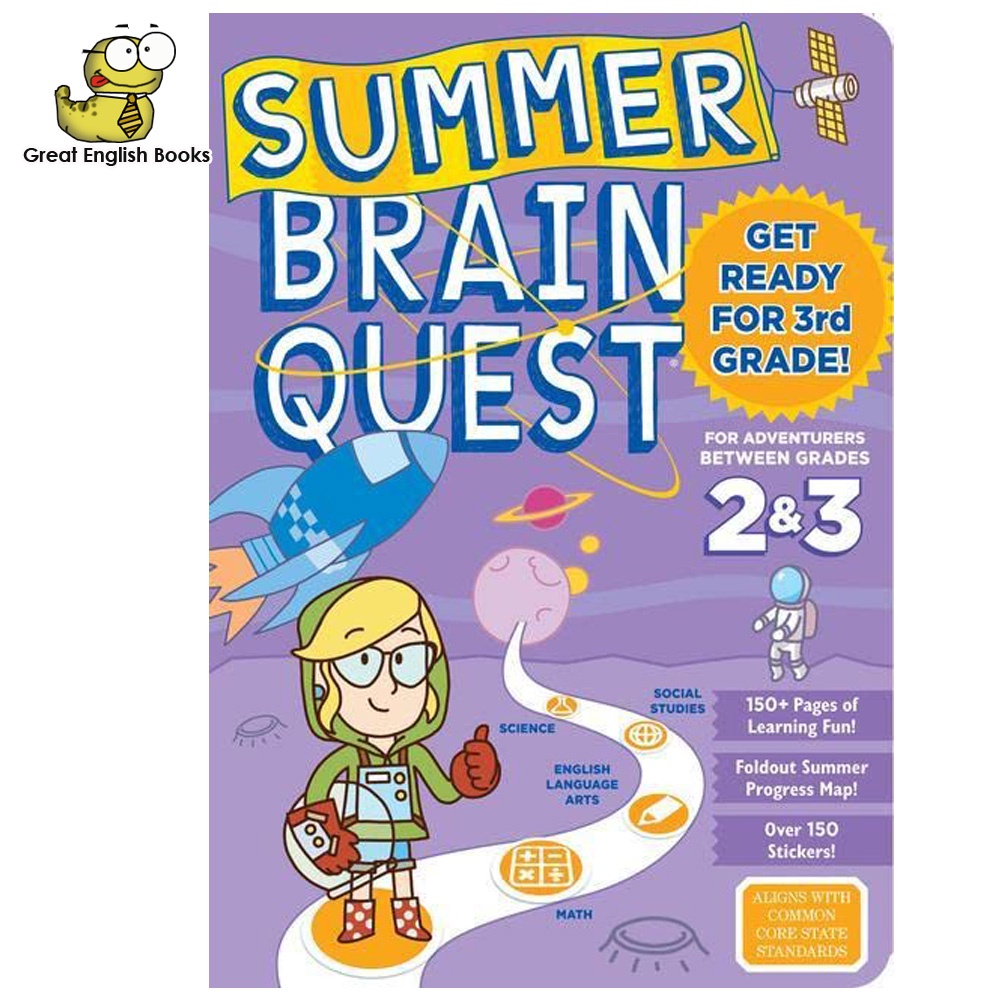 (*ได้coinคืน10%*) พร้อมส่ง *ลิขสิทธิ์แท้*  หนังสือแบบฝึกหัด Summer Brain Quest: Between Grades 2 & 3 Paperback (7-9 ขวบ)